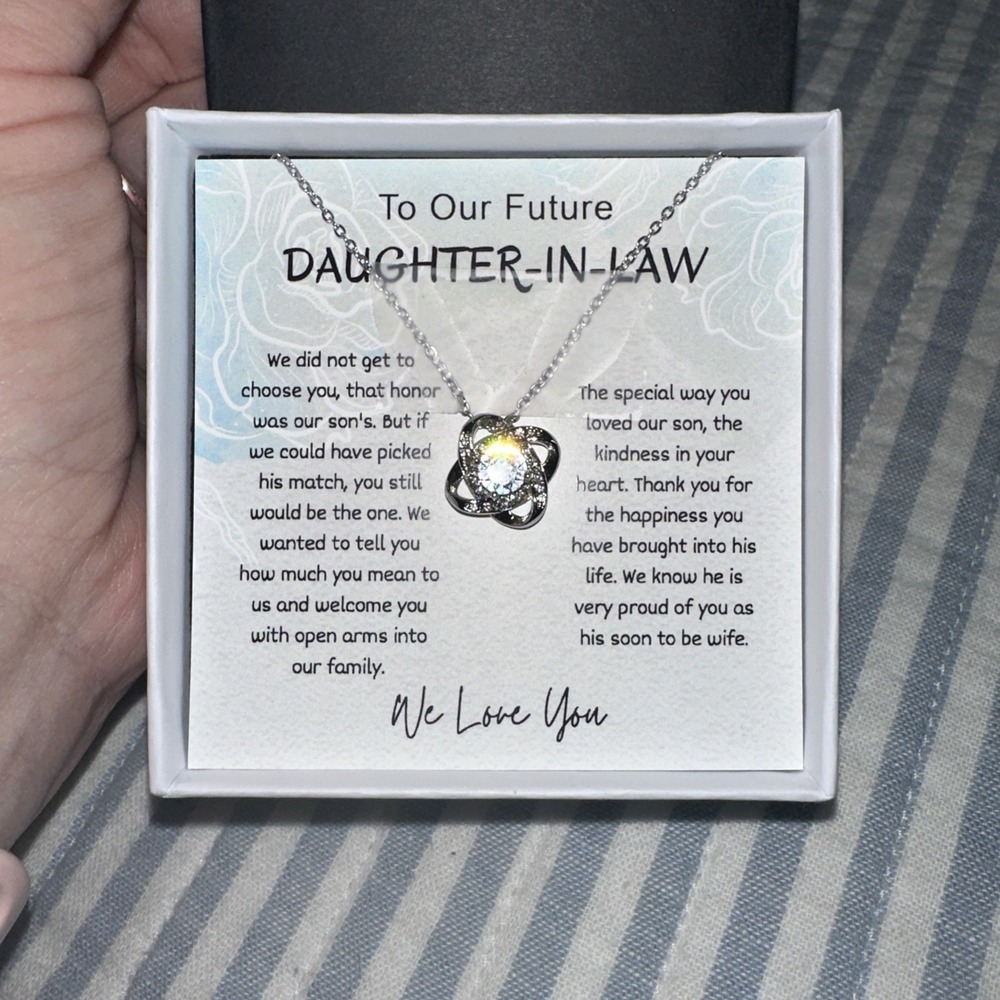 To My Daughter In Law, Loyal Husband, Love Knot Necklace,‎ Wedding Day